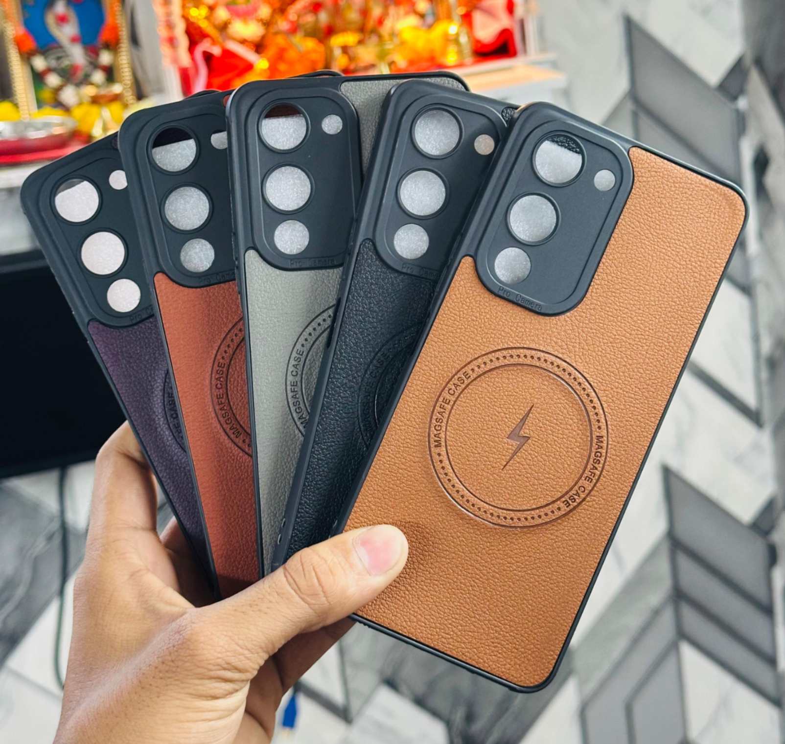 SOFT LEATHER CAMERA PROTECTION MAGSAFE CASE 102 PCS LOTT PRICE 30*102=3060/- - 3