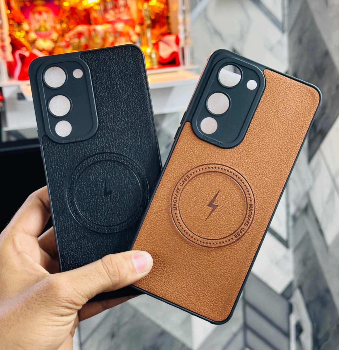 SOFT LEATHER CAMERA PROTECTION MAGSAFE CASE 102 PCS LOTT PRICE 30*102=3060/- - 6