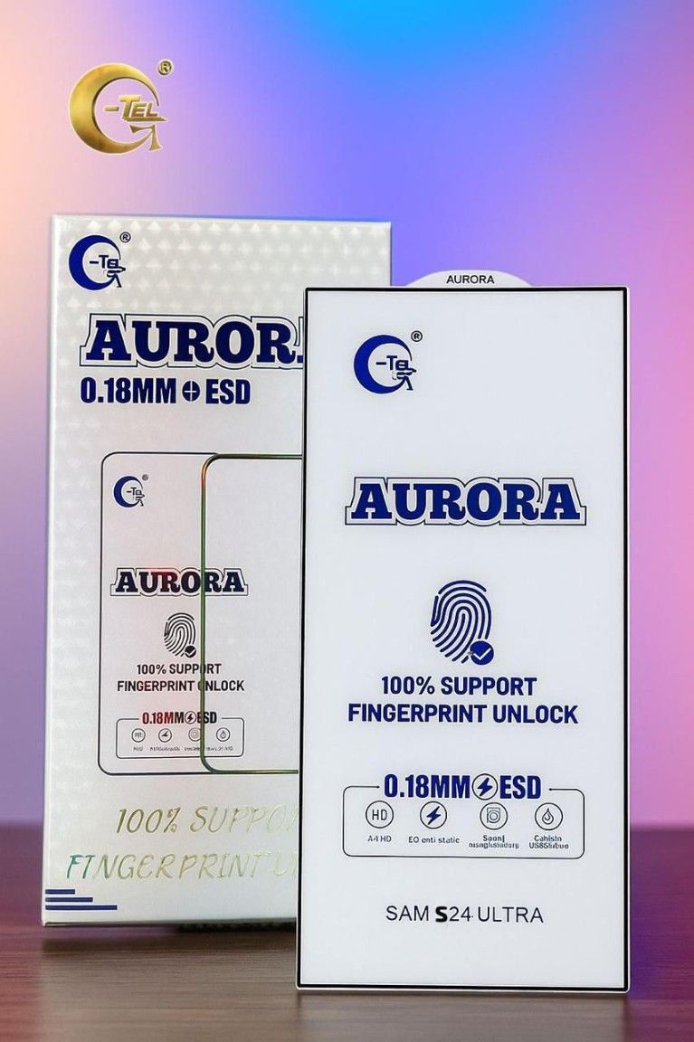 GTEL AURORA 0.18MM ESD GLASS 100% SUPPORT FINGERPRINT UNLOCK (1 SET) - 2