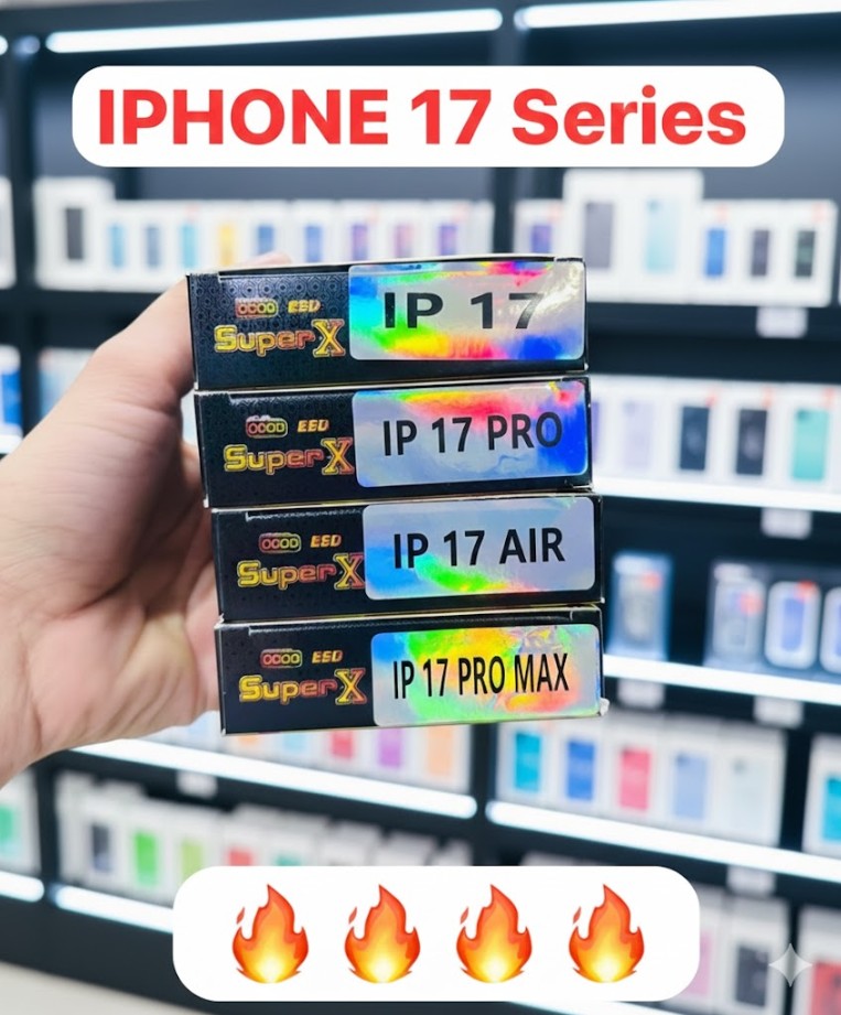 SUPER X ESD GLASS IPHONE 17 SERIES 10 PCS BOX PRICE 18*10=180/-