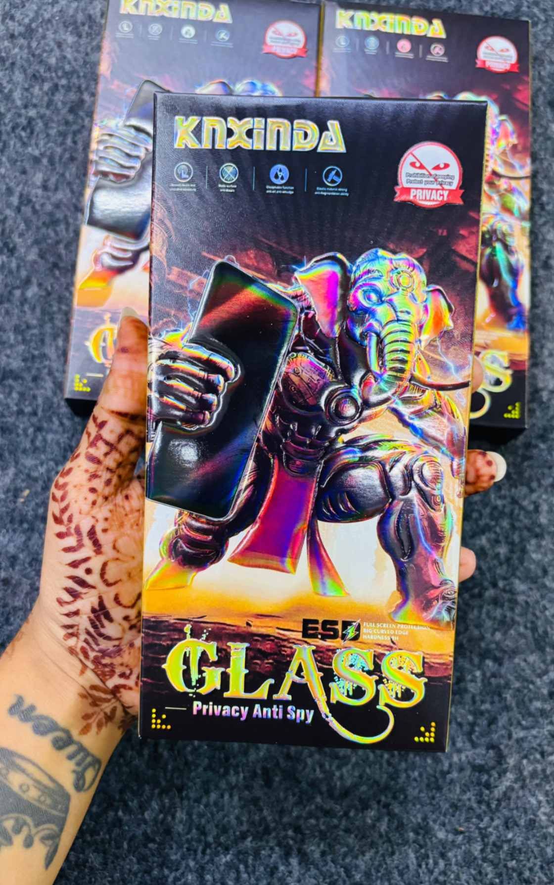 KNXiNDA  ANTI SPY PRIVACY GLASS 10 PCS BOX 10*25=250/- - 3