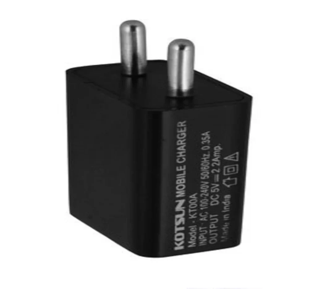 1A Mobile Phone Charger - Black USB Charger - Made in India - 2