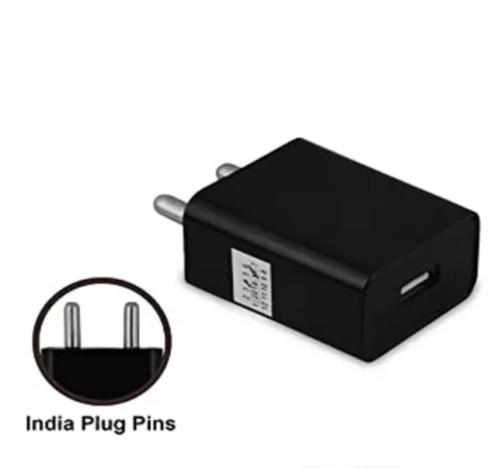 1A Mobile Phone Charger - Black USB Charger - Made in India - 3